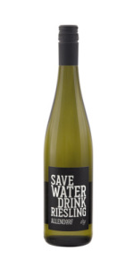 save Water drink Riesling dry Qualitätswein